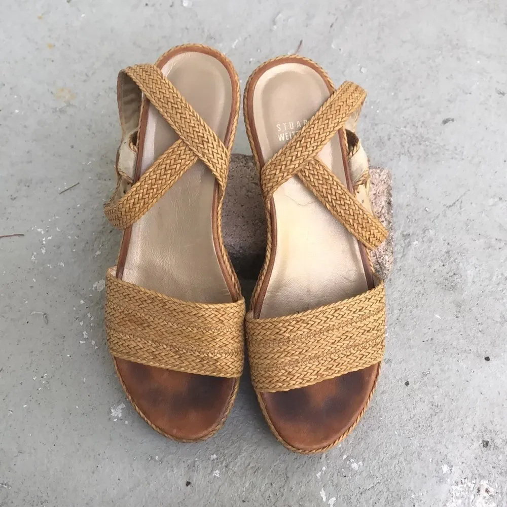 Stuart Weitzman woven platforms